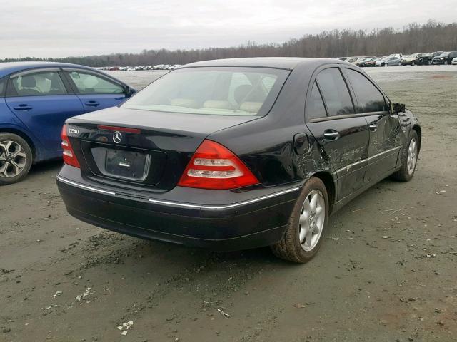 WDBRF61J24E018877 - 2004 MERCEDES-BENZ C 240 BLACK photo 4