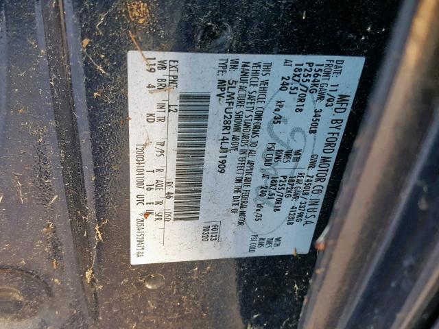 5LMFU28R14LJ11909 - 2004 LINCOLN NAVIGATOR BLUE photo 10