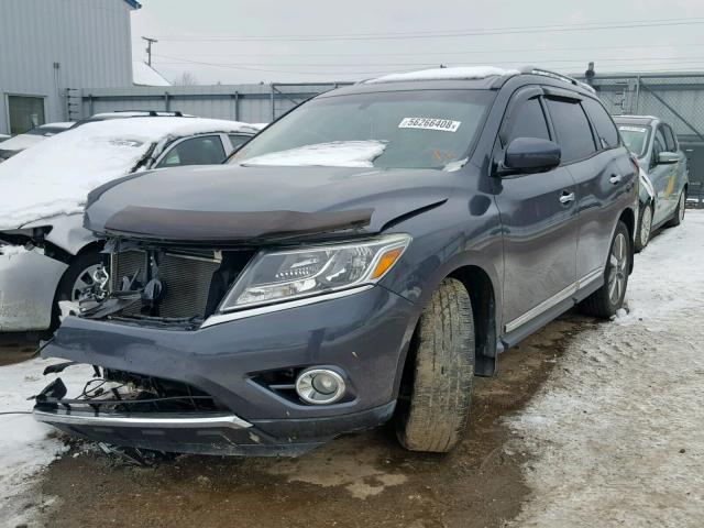 5N1AR2MN8DC602818 - 2013 NISSAN PATHFINDER GRAY photo 2