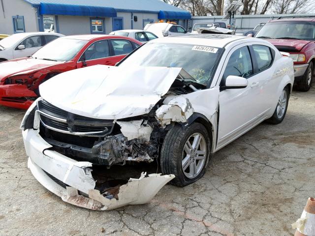 1B3CC5FD8AN166803 - 2010 DODGE AVENGER R/ WHITE photo 2