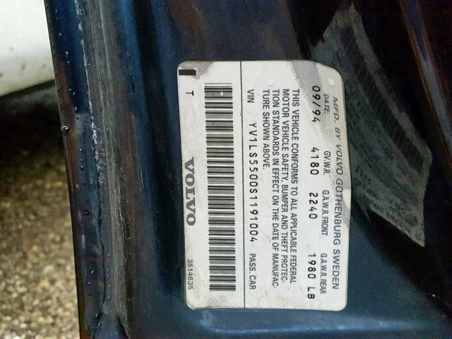 YV1LS5500S1191004 - 1995 VOLVO 850 BASE BLUE photo 10