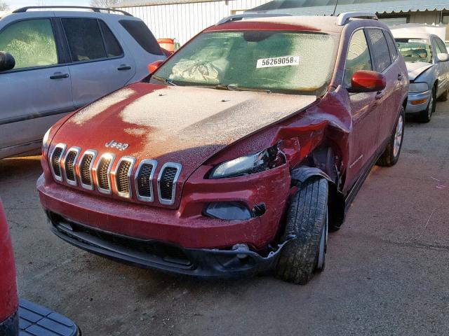 1C4PJMCSXFW605049 - 2015 JEEP CHEROKEE L RED photo 2