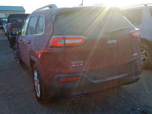 1C4PJMCSXFW605049 - 2015 JEEP CHEROKEE L RED photo 3