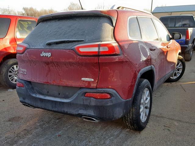 1C4PJMCSXFW605049 - 2015 JEEP CHEROKEE L RED photo 4