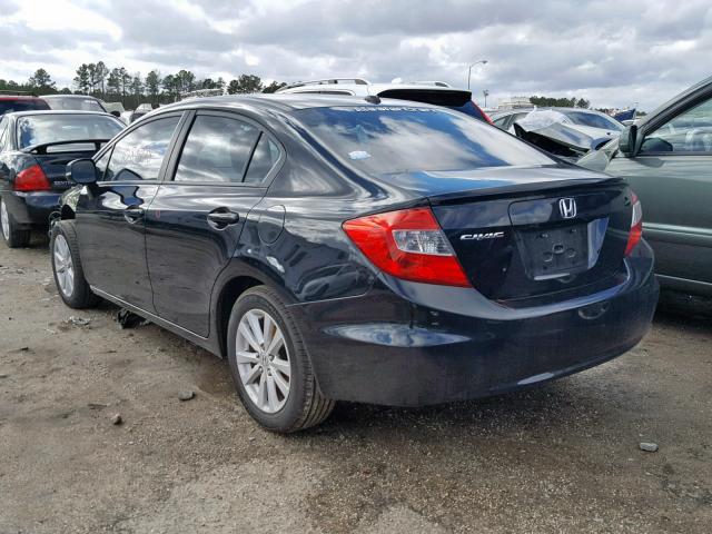 19XFB2F91CE071452 - 2012 HONDA CIVIC EXL BLACK photo 3