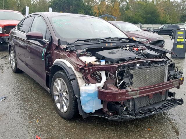 3FA6P0HD1HR397748 - 2017 FORD FUSION SE MAROON photo 1