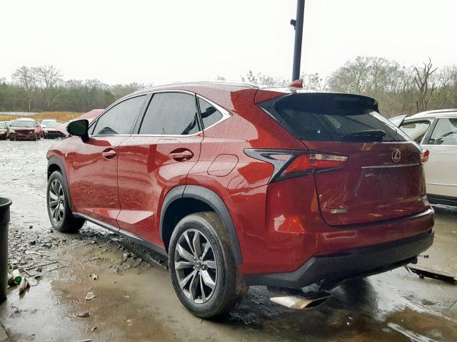 JTJYARBZ4G2026726 - 2016 LEXUS NX 200T BURGUNDY photo 3