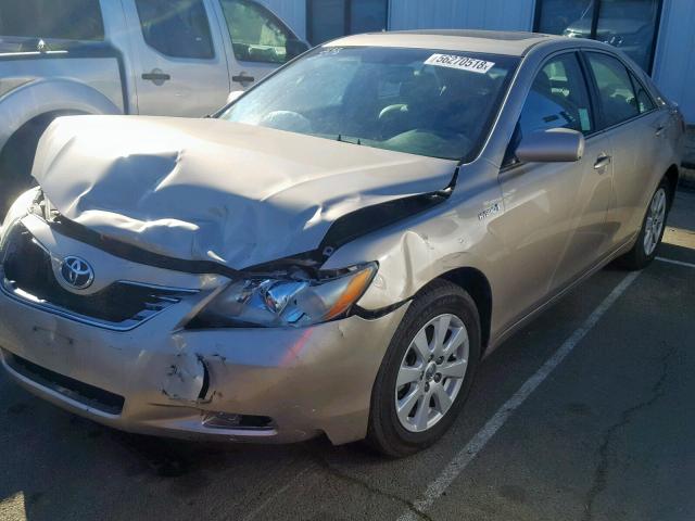 4T1BB46KX9U072408 - 2009 TOYOTA CAMRY HYBR GOLD photo 2