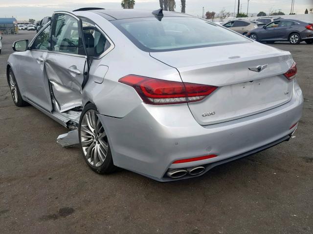 KMHGN4JF4HU176589 - 2017 GENESIS G80 ULTIMA SILVER photo 3