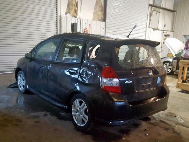 JHMGD376X7S054532 - 2007 HONDA FIT S BLACK photo 3