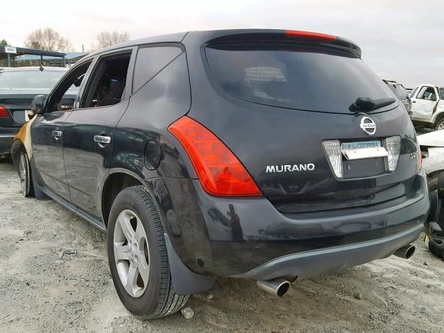 JN8AZ08T04W211148 - 2004 NISSAN MURANO SL BLACK photo 3