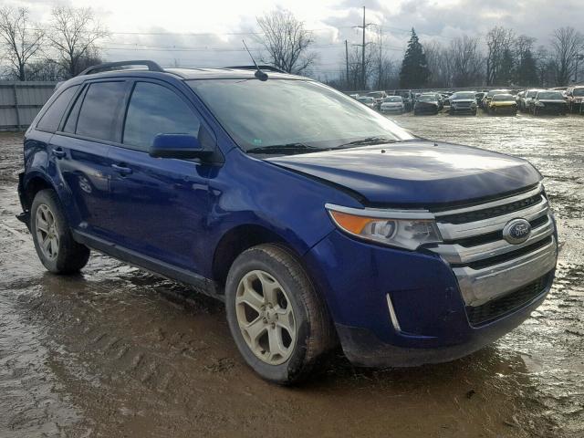 2FMDK4JC4EBA77922 - 2014 FORD EDGE SEL BLUE photo 1