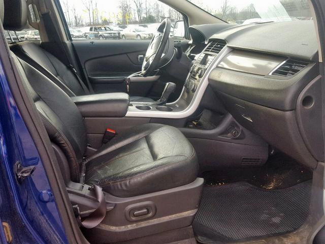 2FMDK4JC4EBA77922 - 2014 FORD EDGE SEL BLUE photo 5