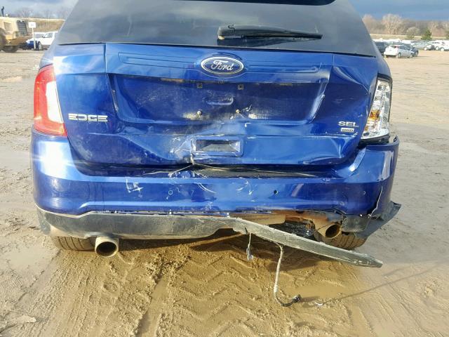 2FMDK4JC4EBA77922 - 2014 FORD EDGE SEL BLUE photo 9