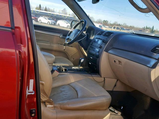 KNDJJ741395027383 - 2009 KIA BORREGO LX RED photo 5