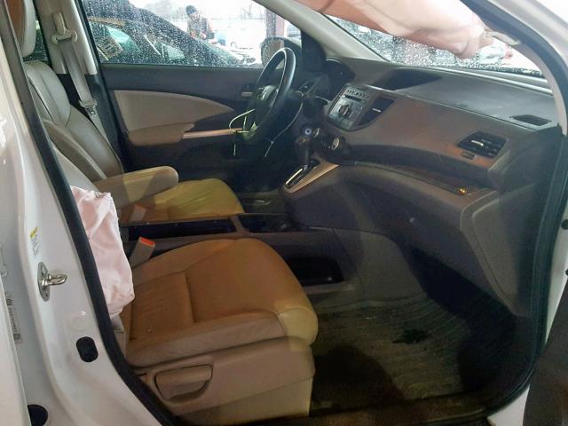 5J6RM4H75EL057816 - 2014 HONDA CR-V EXL WHITE photo 5