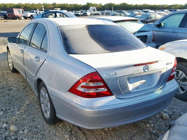 WDBRF92H76F758807 - 2006 MERCEDES-BENZ C280 4MATI SILVER photo 3