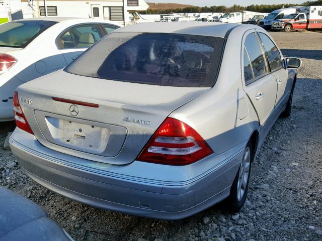 WDBRF92H76F758807 - 2006 MERCEDES-BENZ C280 4MATI SILVER photo 4