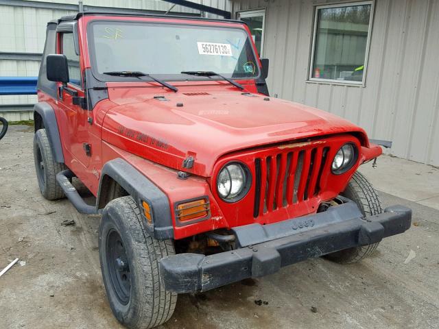 1J4FA29P22P763693 - 2002 JEEP WRANGLER / RED photo 1