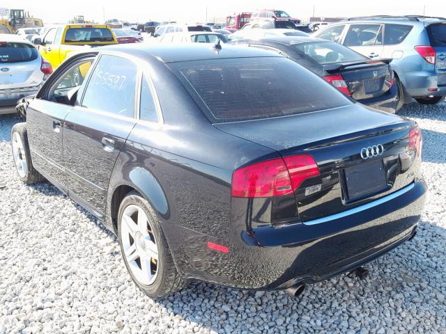 WAUAF78E68A102790 - 2008 AUDI A4 2.0T BLACK photo 3