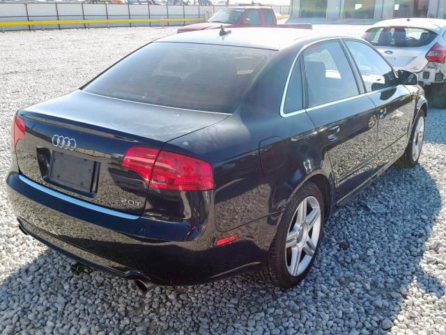 WAUAF78E68A102790 - 2008 AUDI A4 2.0T BLACK photo 4