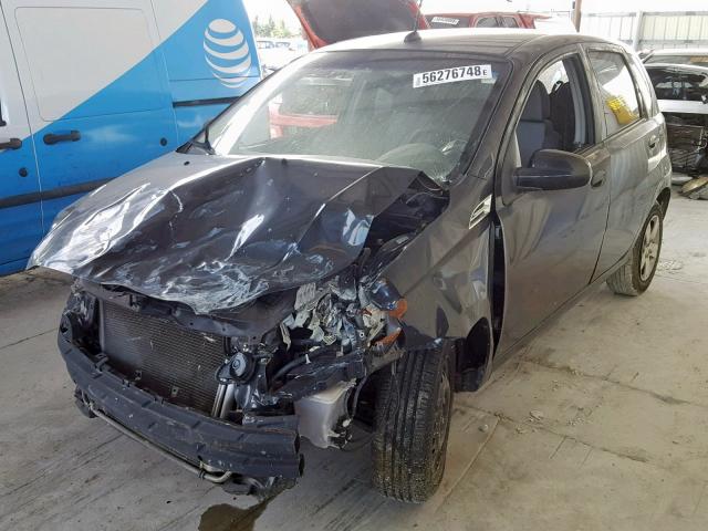 KL1TD66E89B612351 - 2009 CHEVROLET AVEO LS BLACK photo 2