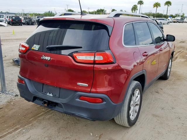 1C4PJLCB7EW221688 - 2014 JEEP CHEROKEE L RED photo 4