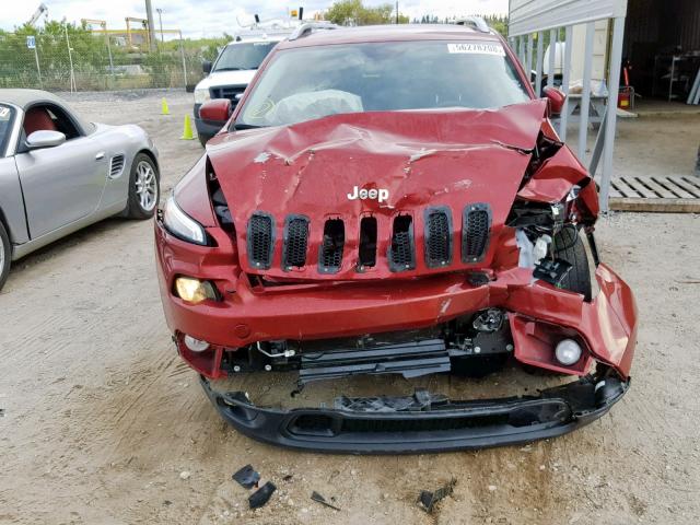 1C4PJLCB7EW221688 - 2014 JEEP CHEROKEE L RED photo 9