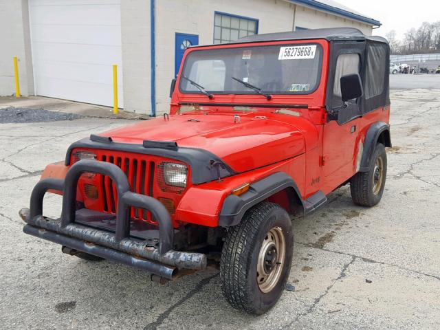 2J4FY19E5KJ102953 - 1989 JEEP WRANGLER / RED photo 2