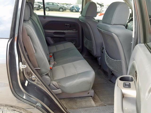 5FNYF28116B045243 - 2006 HONDA PILOT LX GRAY photo 6