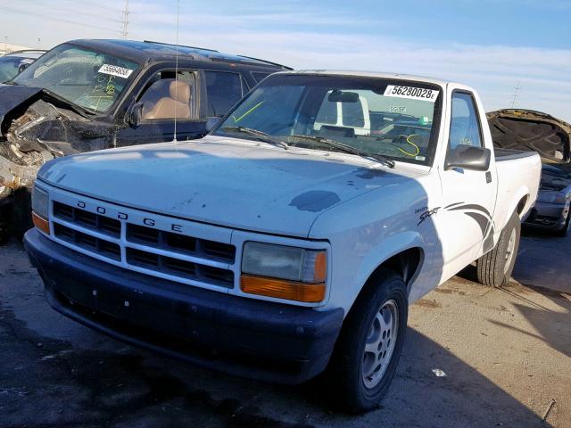 1B7FL26PXTS654790 - 1996 DODGE DAKOTA WHITE photo 2