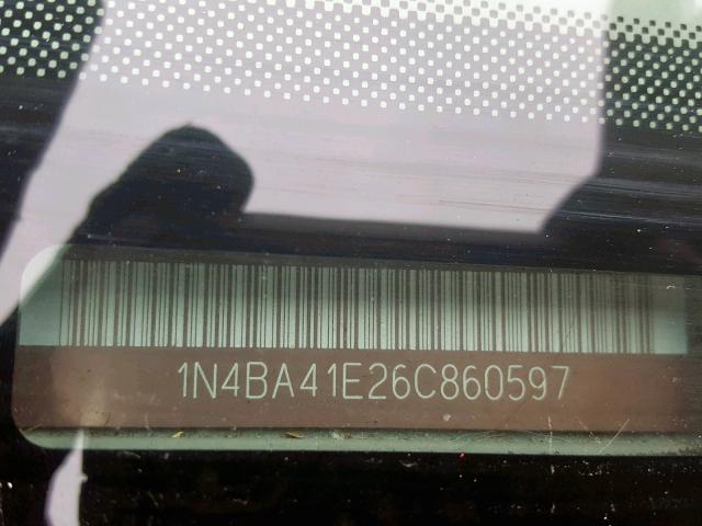 1N4BA41E26C860597 - 2006 NISSAN MAXIMA SE BLACK photo 10