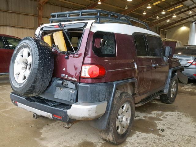 JTEBU11F770028471 - 2007 TOYOTA FJ CRUISER BURGUNDY photo 4