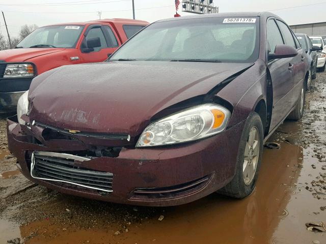 2G1WT58NX79261918 - 2007 CHEVROLET IMPALA LT MAROON photo 2