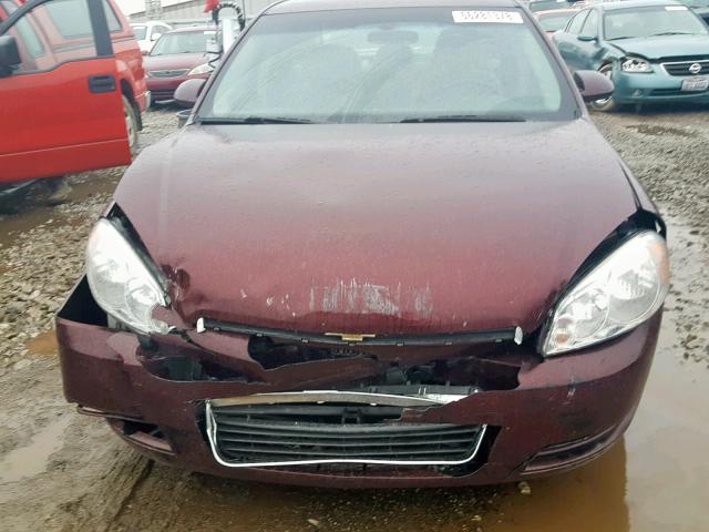 2G1WT58NX79261918 - 2007 CHEVROLET IMPALA LT MAROON photo 7