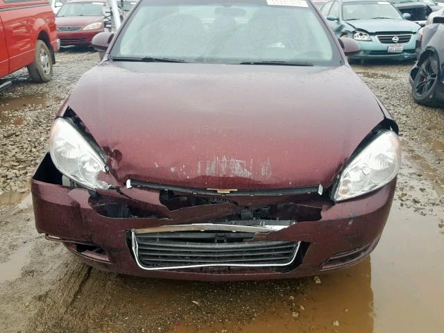 2G1WT58NX79261918 - 2007 CHEVROLET IMPALA LT MAROON photo 9