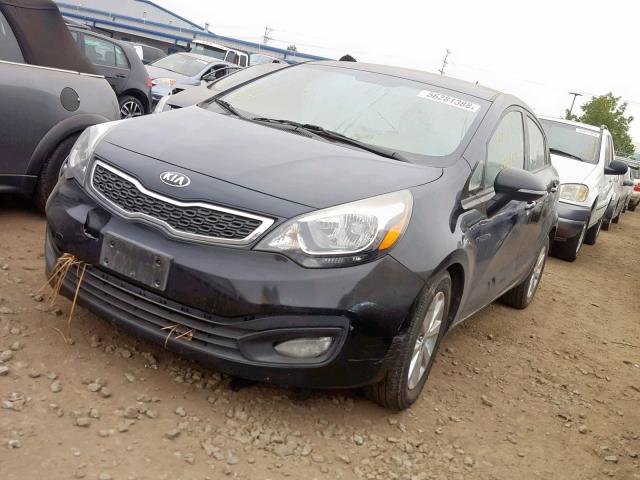 KNADN4A35E6353483 - 2014 KIA RIO EX BLACK photo 2