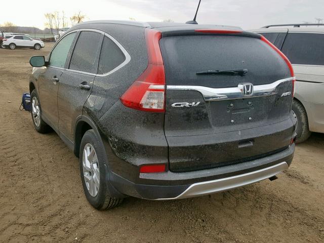 5J6RM4H76GL112387 - 2016 HONDA CR-V EXL BLACK photo 3