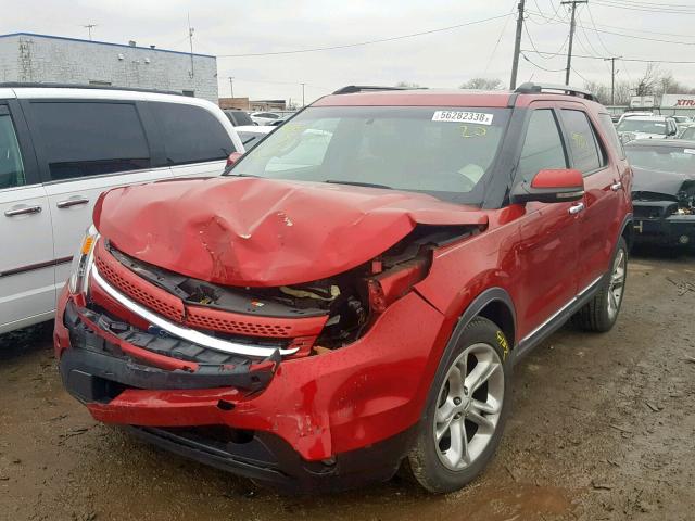 1FMHK8F81CGA63530 - 2012 FORD EXPLORER L RED photo 2