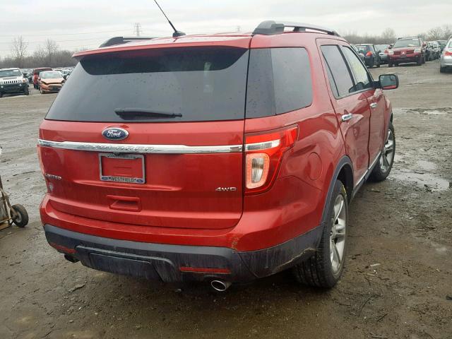 1FMHK8F81CGA63530 - 2012 FORD EXPLORER L RED photo 4