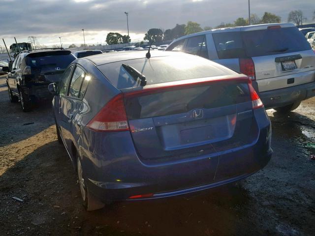 JHMZE2H52AS020212 - 2010 HONDA INSIGHT LX BLUE photo 3