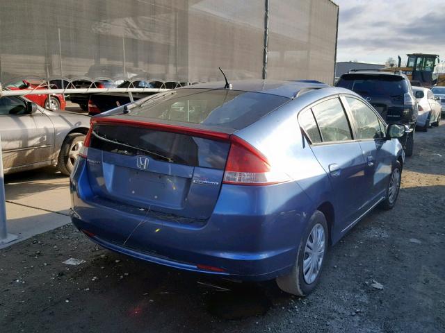 JHMZE2H52AS020212 - 2010 HONDA INSIGHT LX BLUE photo 4