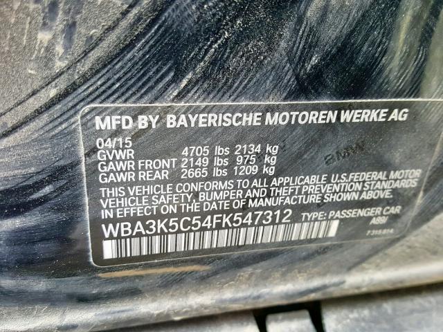 WBA3K5C54FK547312 - 2015 BMW 328 D BLUE photo 10