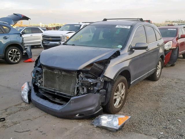 JHLRE4H72BC032468 - 2011 HONDA CR-V EXL GRAY photo 2