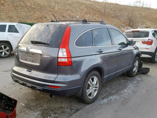 JHLRE4H72BC032468 - 2011 HONDA CR-V EXL GRAY photo 4