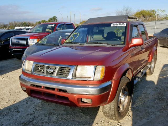 1N6ED27T3YC432997 - 2000 NISSAN FRONTIER C RED photo 2