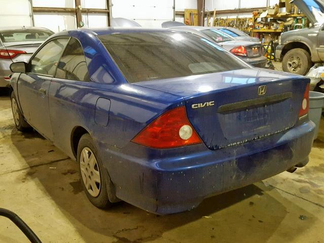 1HGEM22224L807128 - 2004 HONDA CIVIC DX BLUE photo 3