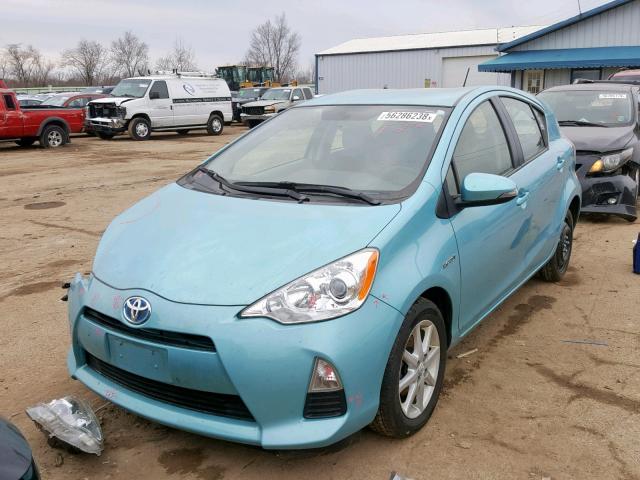 JTDKDTB33E1067070 - 2014 TOYOTA PRIUS C BLUE photo 2