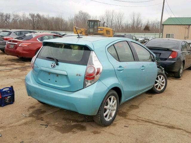 JTDKDTB33E1067070 - 2014 TOYOTA PRIUS C BLUE photo 4