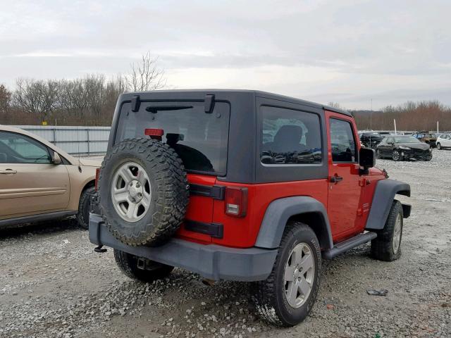 1J4AA2D12BL613264 - 2011 JEEP WRANGLER S RED photo 4